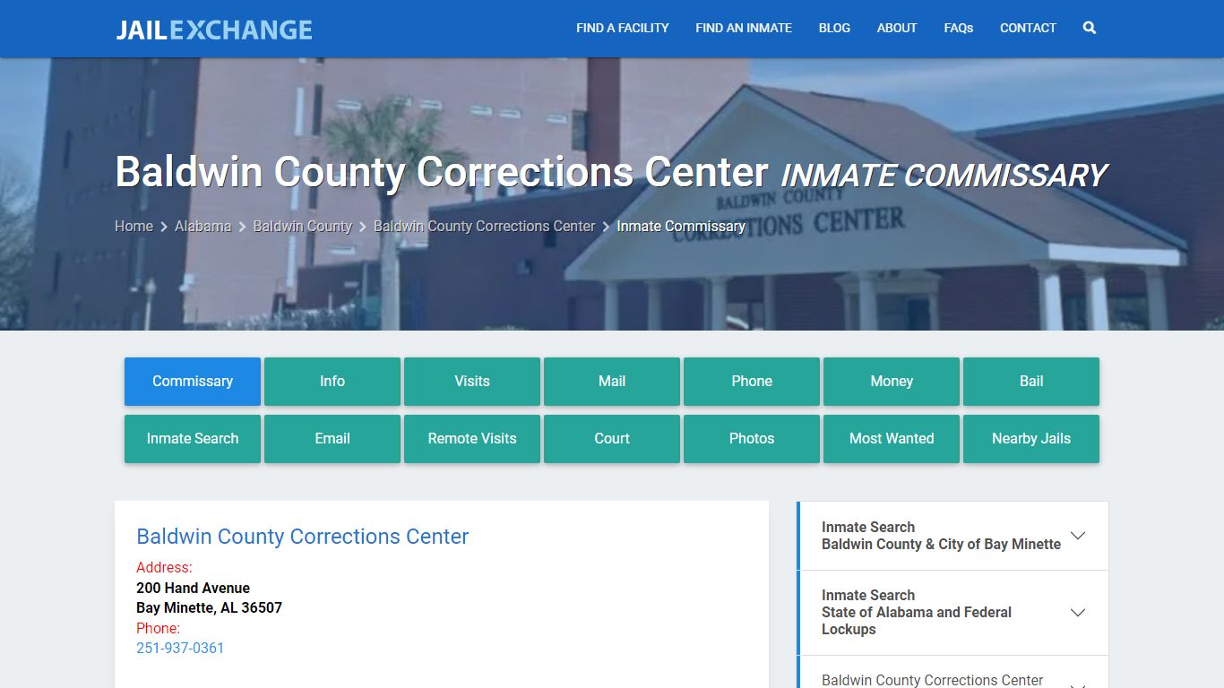 Baldwin County Corrections Center Inmate Commissary - Jail Exchange