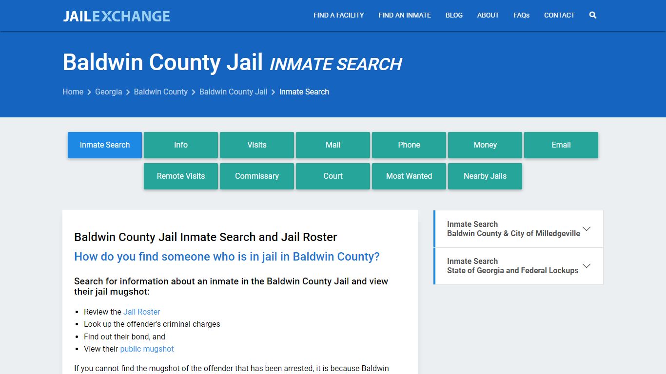 Inmate Search: Roster & Mugshots - Baldwin County Jail, GA